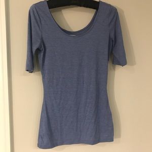 Blue scoop neck